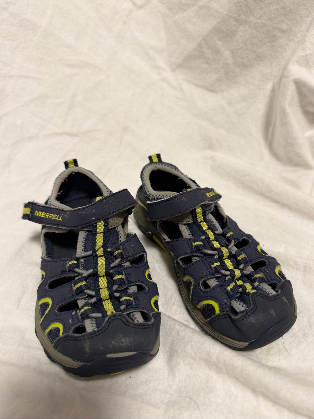 Merrell Hydro H2o Hiker Sandel Kids Navy And Lime Size 12